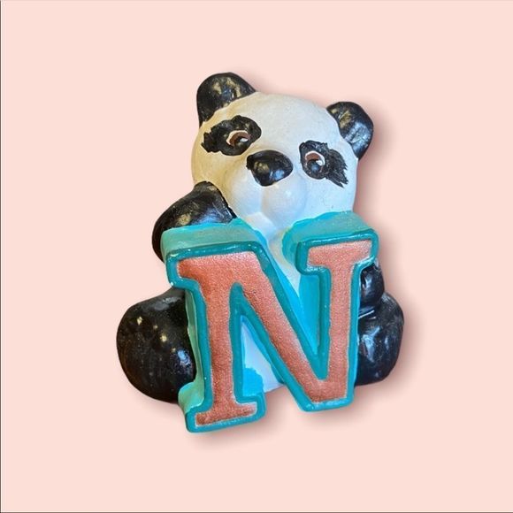 CERAMIC Bear With Letter N - Picture 1 of 3
